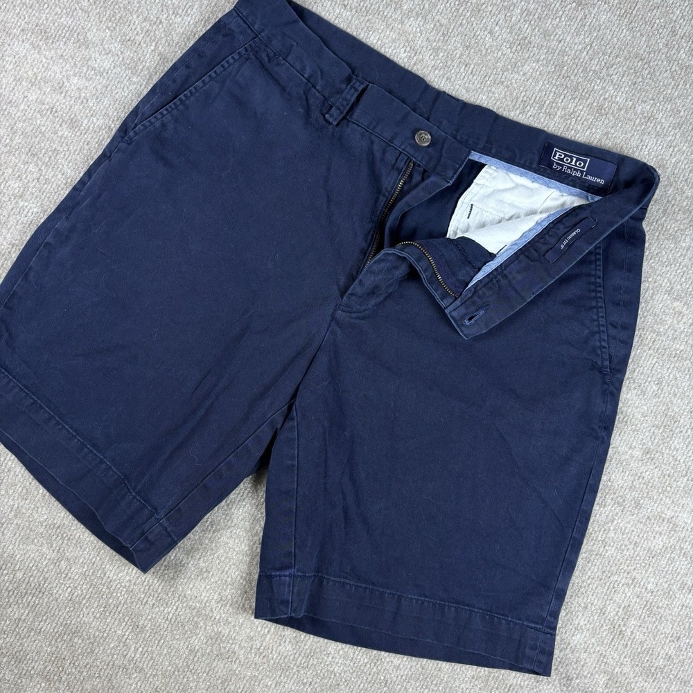 Polo Ralph Lauren Classic Fit Navy Chino Shorts Men's Size 33 Cotton Casual